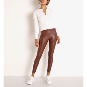 Commando Faux Leather Leggings in Color Brown Croc
